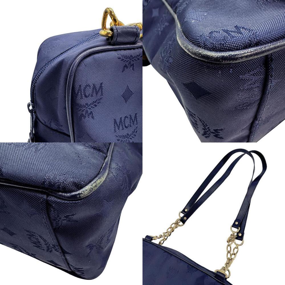 MCM Shoulder Bag Navy Blue - Picture 4 of 5